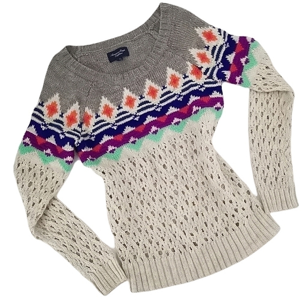 American Eagle Outfitters PS Tribal Design Sweater